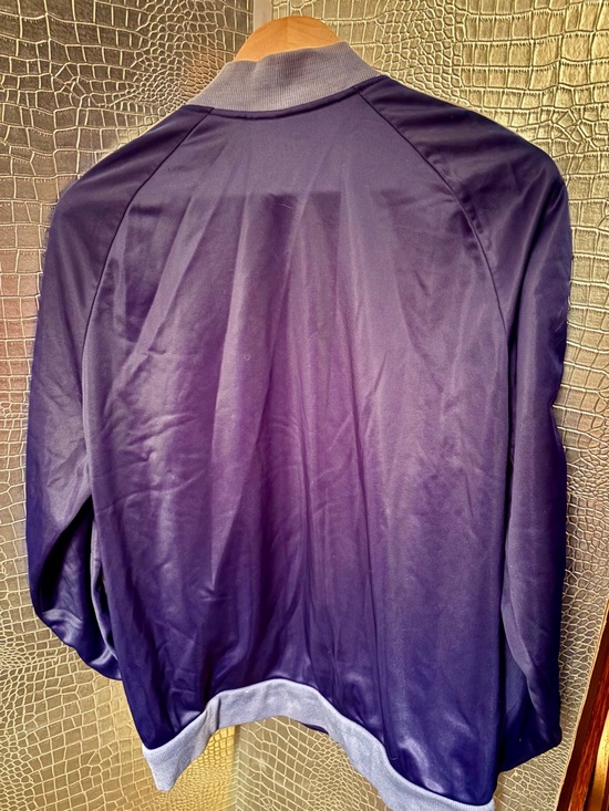 Vintage adidas Navy and White Satin Track Jacket - Picture 6 of 9